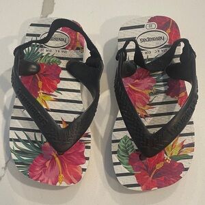 Havaianas Kids Tropical Black Flip Flops